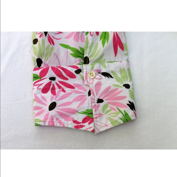 Lands’ End PRETTY Pink Floral Ultra Smooth Blouse - Picture 3 of 8